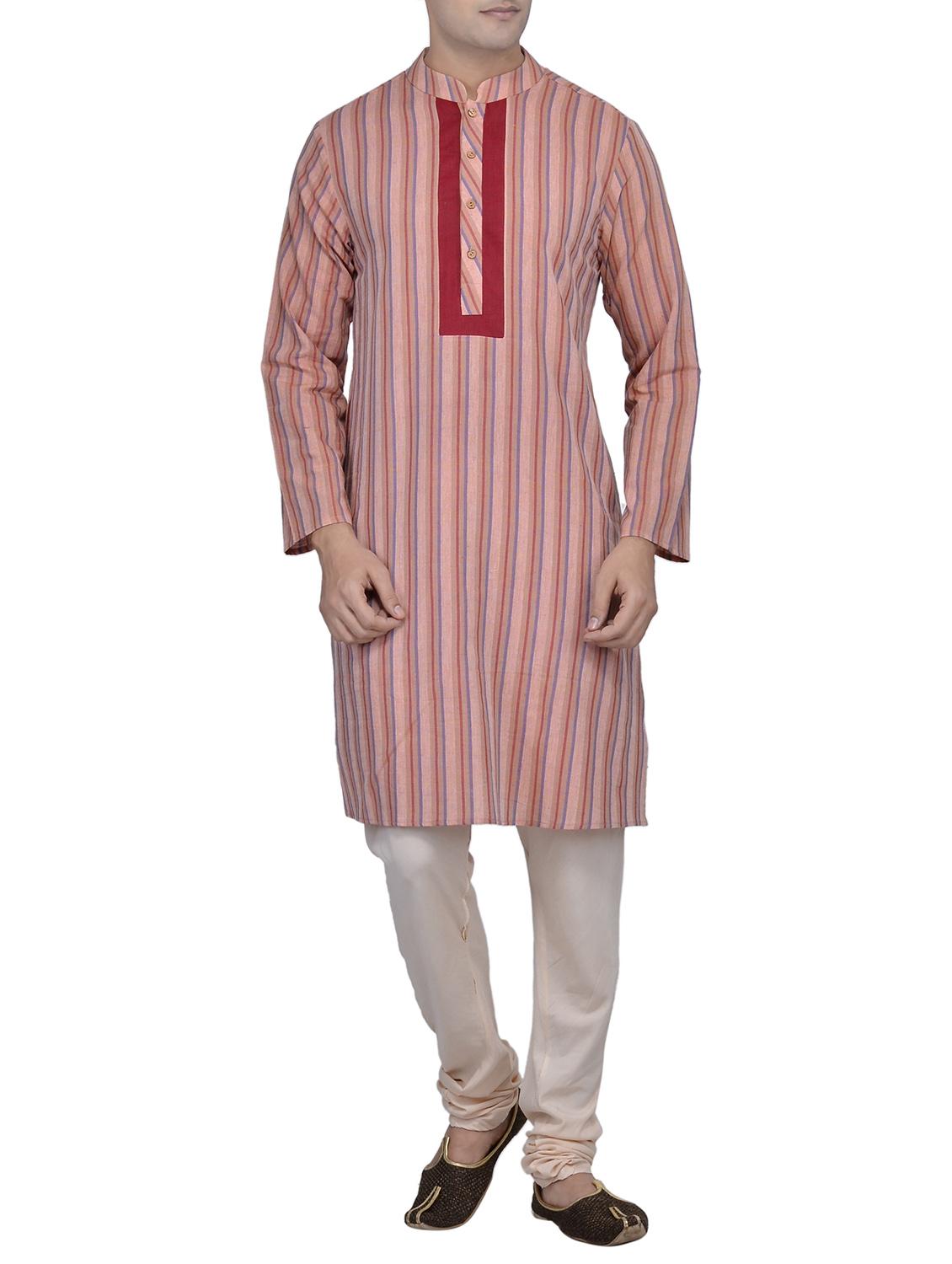 pink cotton long kurta - 14880703 - Zoom Image - 0