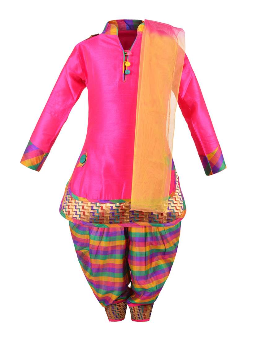 pink silk blend suit set