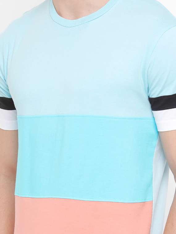 multi colored cotton color block t-shirt - 14882325 -  Standard Image - 3
