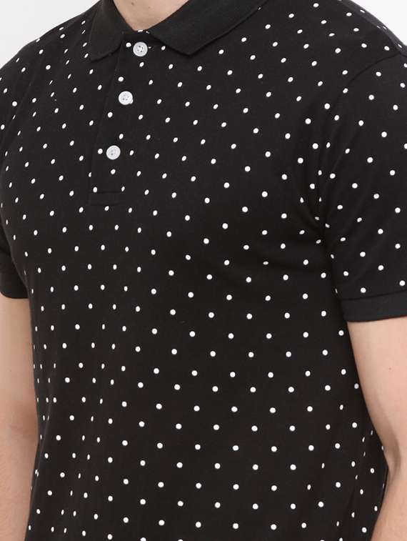 black cotton all over print tshirt - 14882330 -  Standard Image - 3