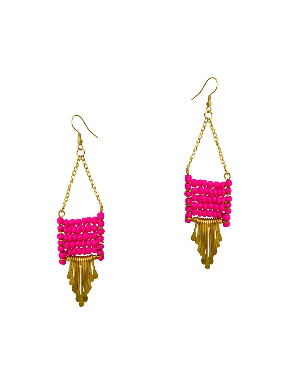 pink metal drop earring
