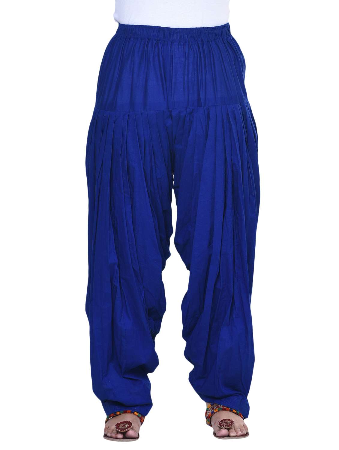 blue cotton blend patiyala salwars - 14885973 -  Zoom Image - 0