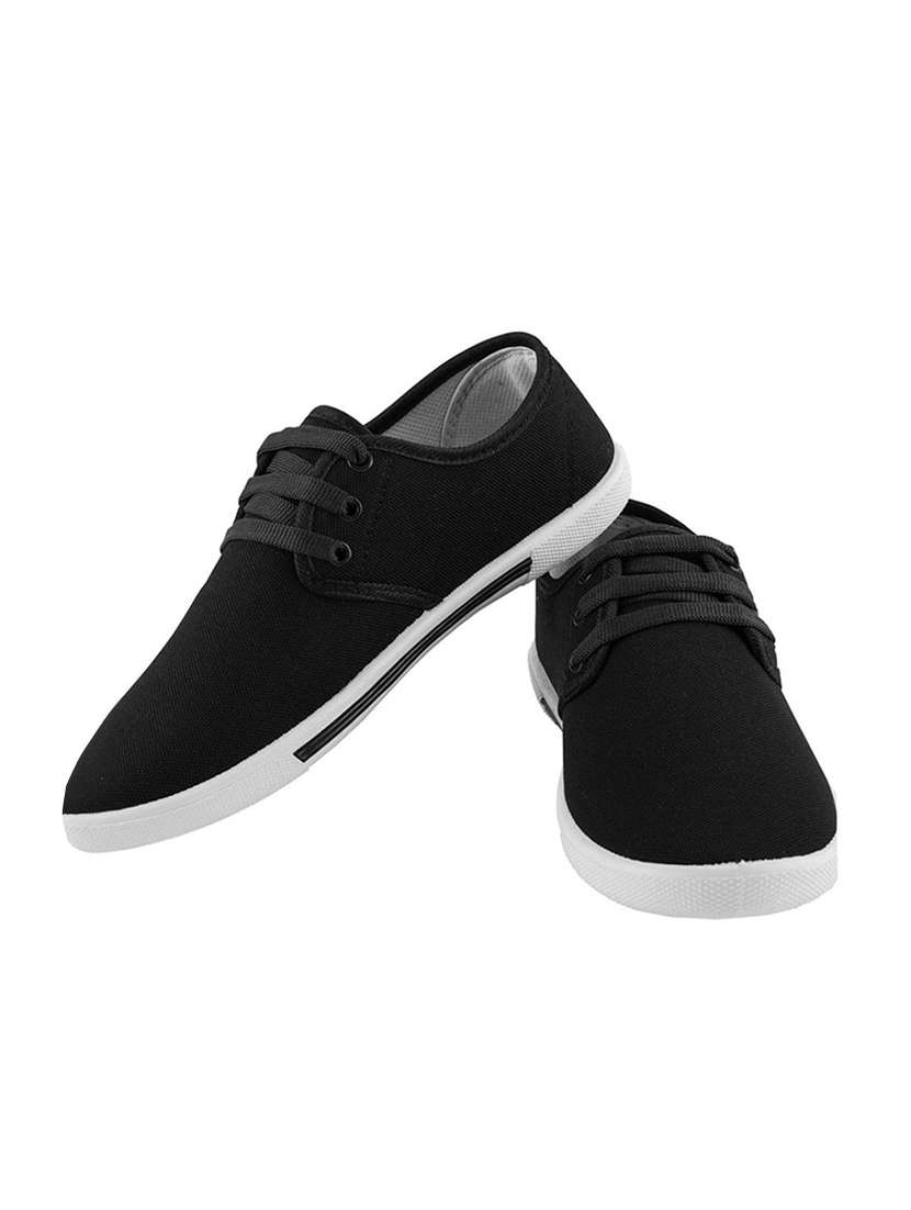 black canvas lace up sneaker - 14887004 -  Standard Image - 3