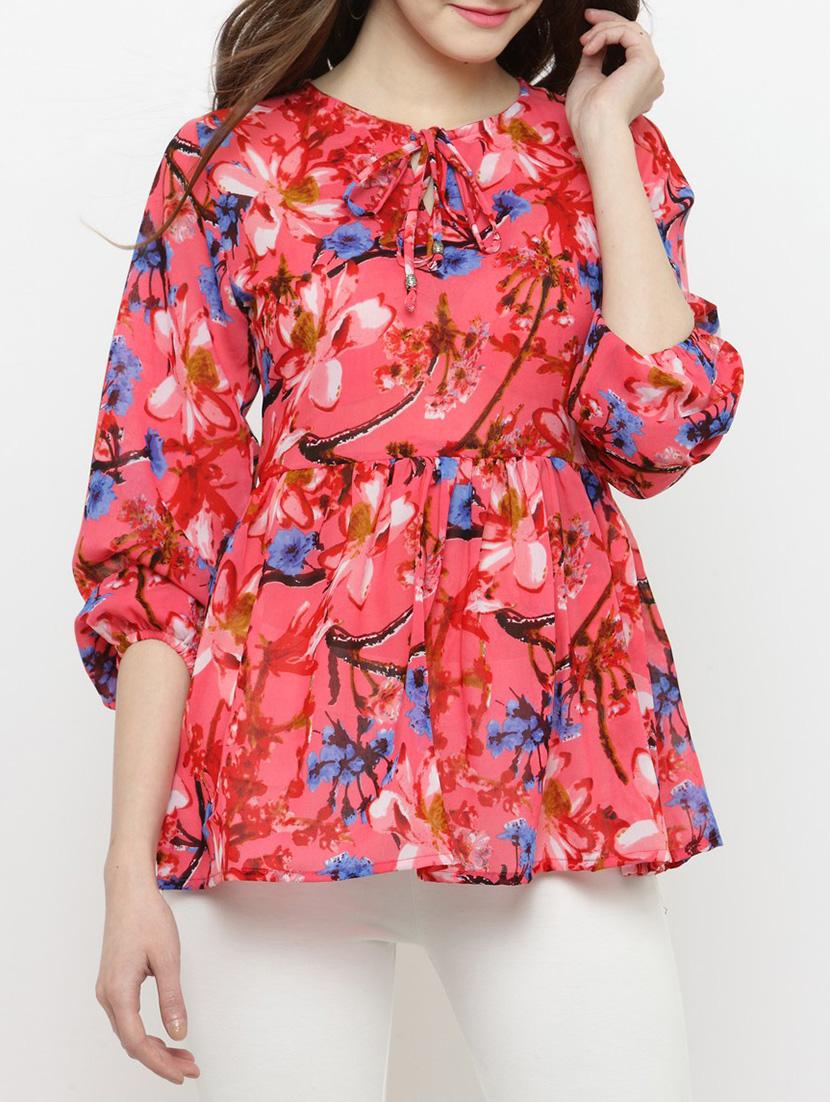 multi colored georgette tunic - 14889430 -  Zoom Image - 0