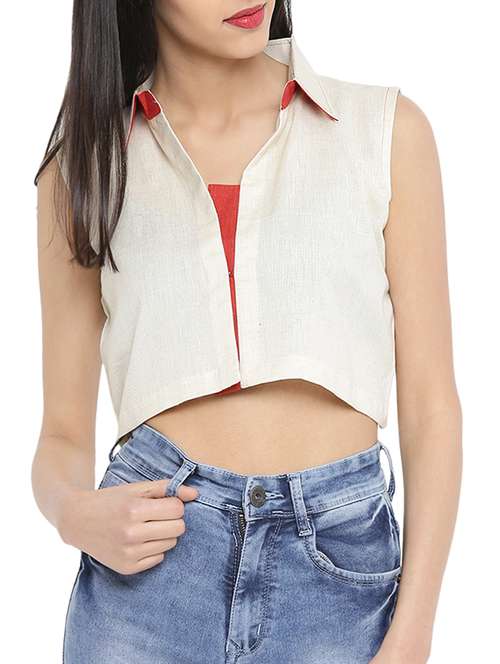 white solid summer jacket