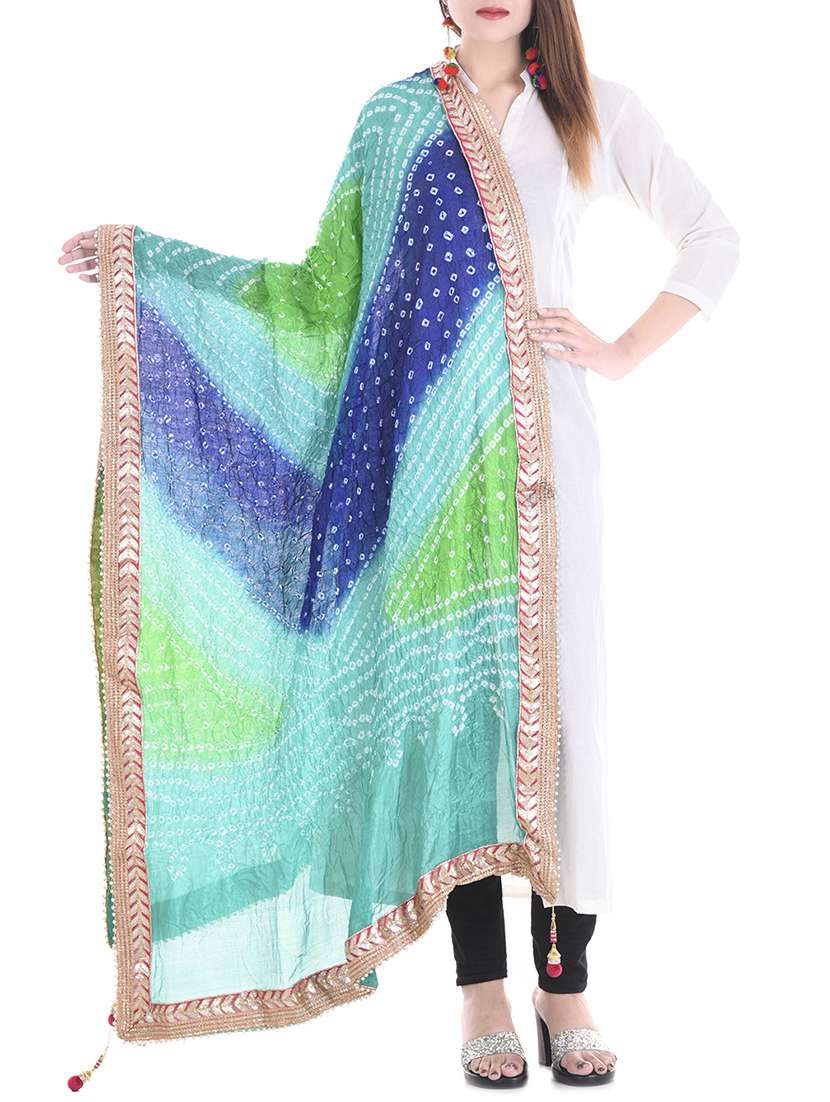 multicolored bandhani dupatta