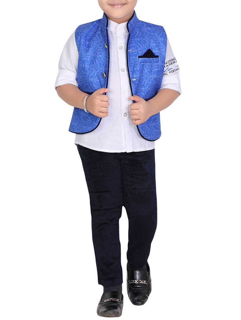 blue cotton full length set