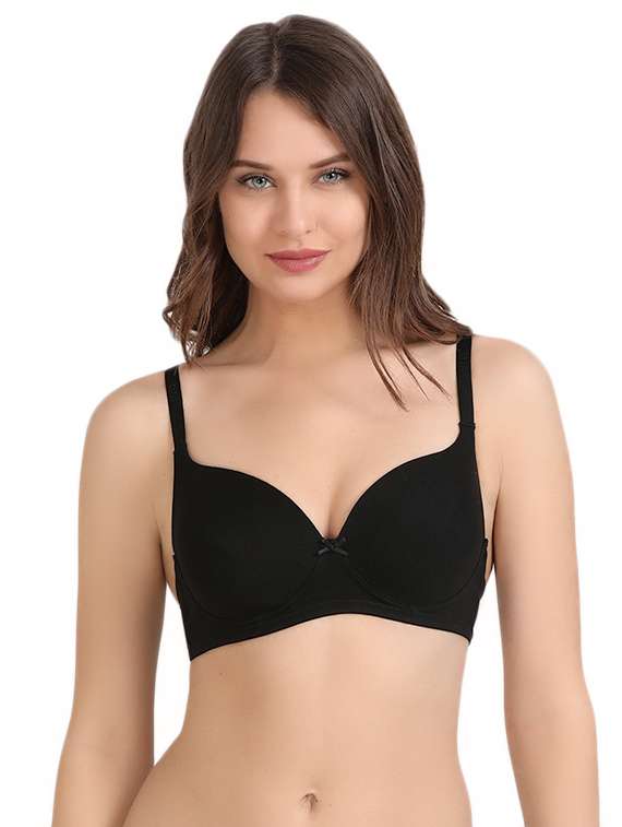 bow patch solid t-shirt bra