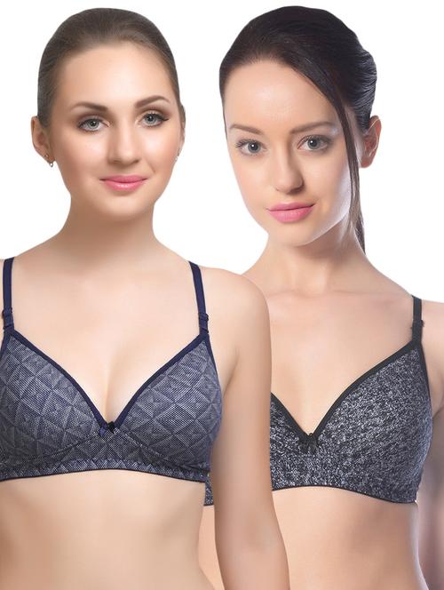 set of 2 bow patch bra - 14894713 - Standard Image - 0