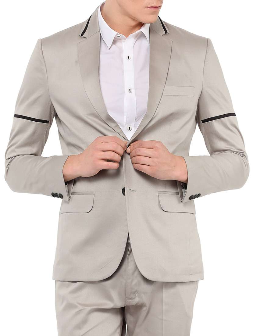 Buy online Grey Cotton Casual Blazer from Blazers for Men by Mr