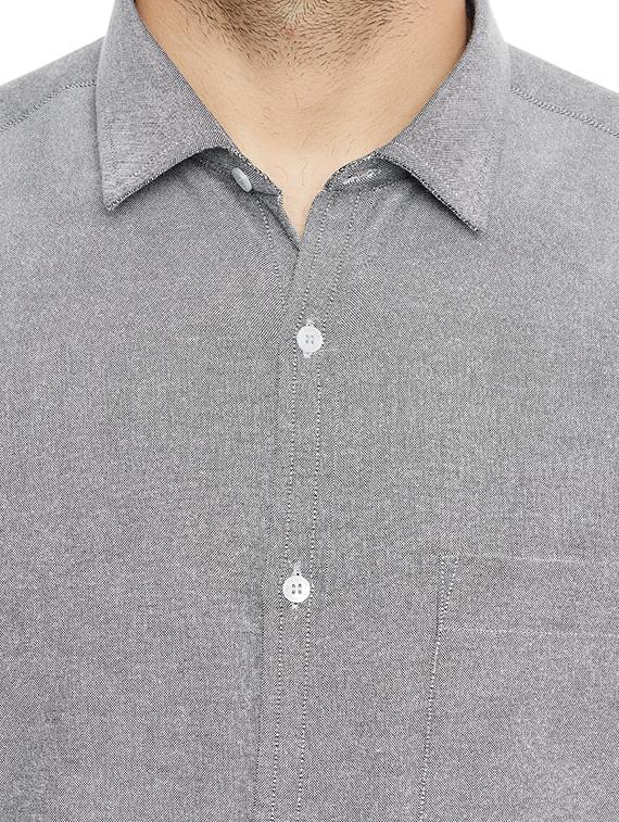 grey cotton blend formal shirt - 14896172 - Standard Image - 3