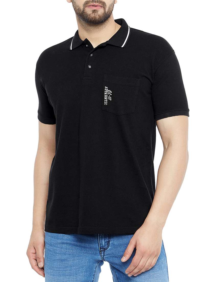 black cotton pocket t-shirt - 14896175 -  Zoom Image - 0