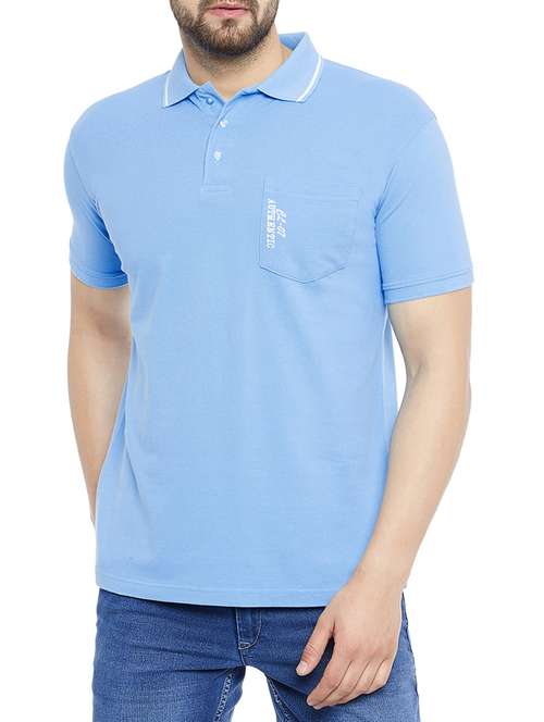 light blue cotton pocket t-shirt - 14896177 - Standard Image - 0