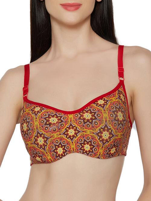 cut out detail back printed bra  - 14900671 -  Standard Image - 0