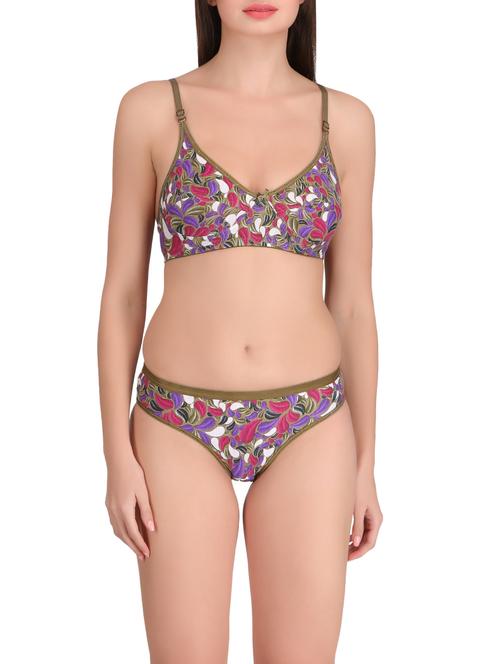 multi colored bra and panty set - 14901546 - Standard Image - 0