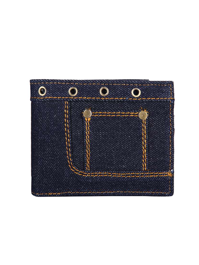 blue cotton wallet