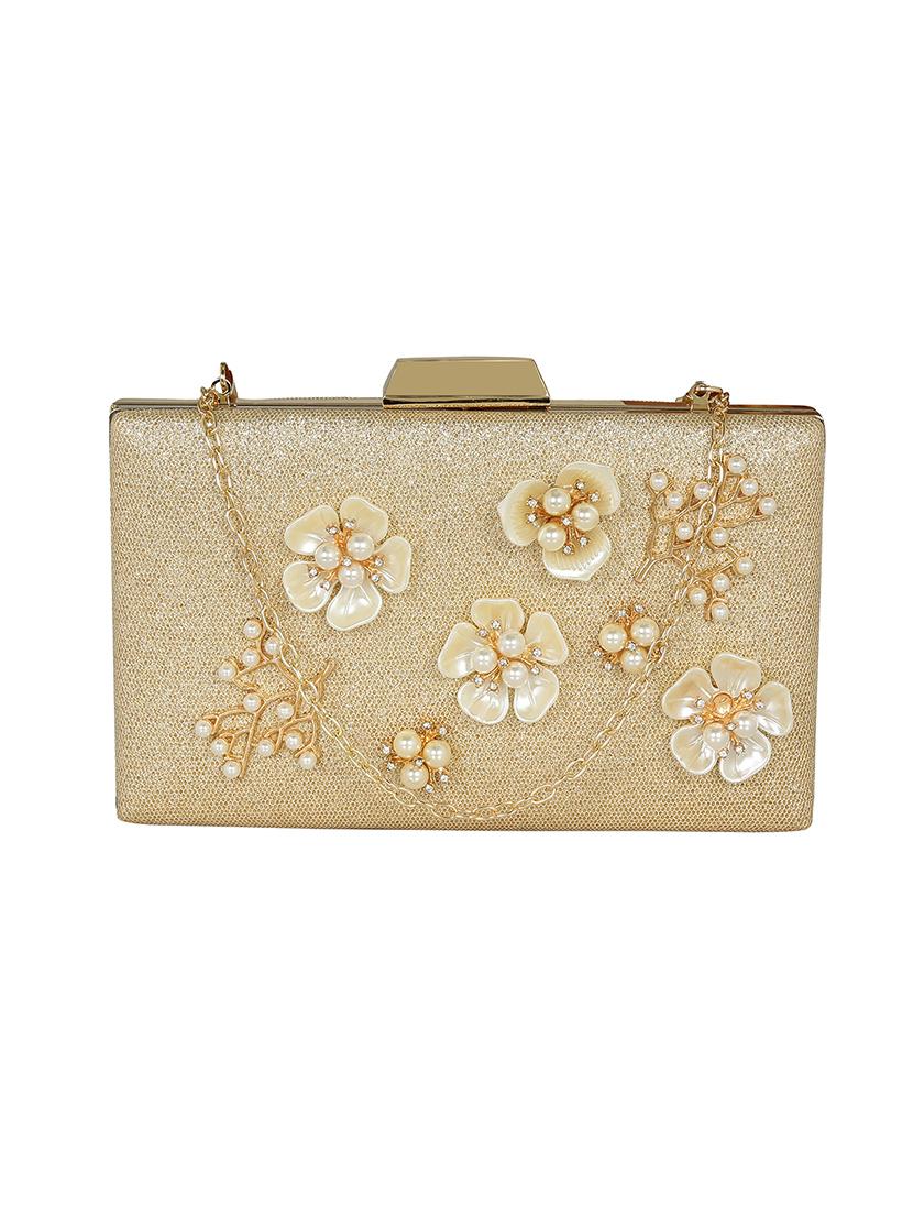 gold metal box clutch - 14903579 -  Zoom Image - 0