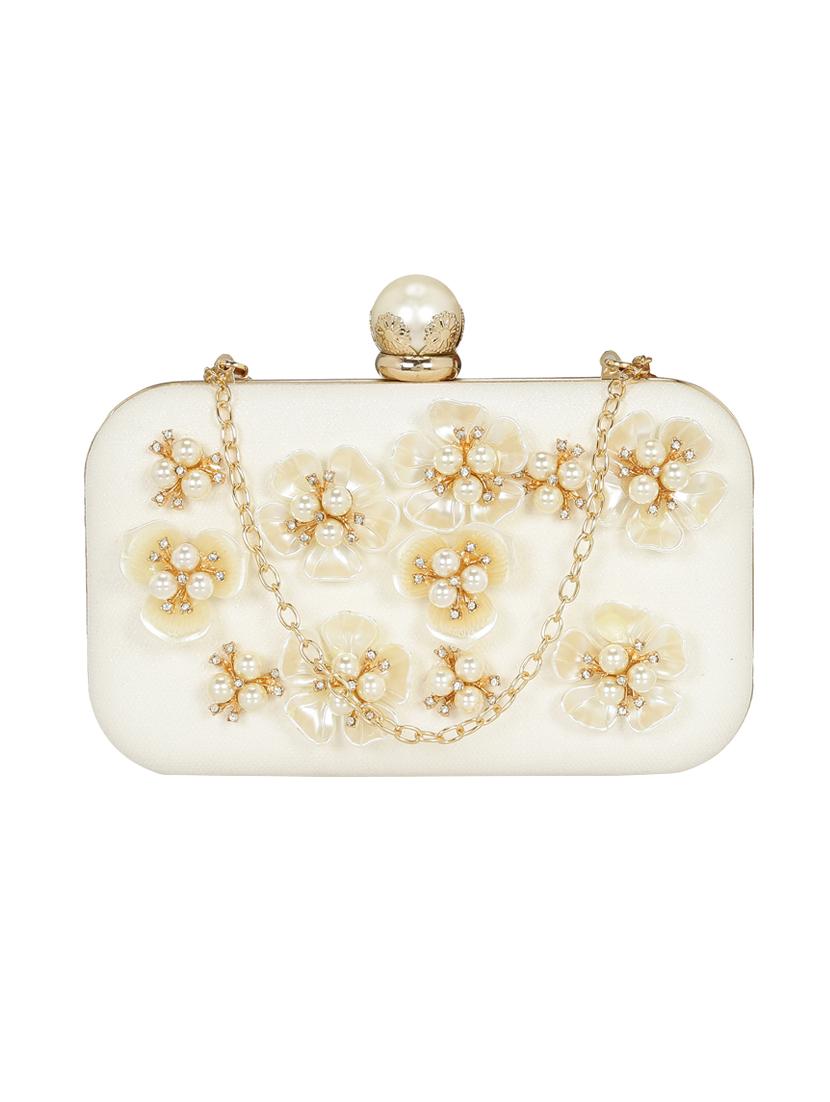 white metal box clutch - 14903583 -  Zoom Image - 0