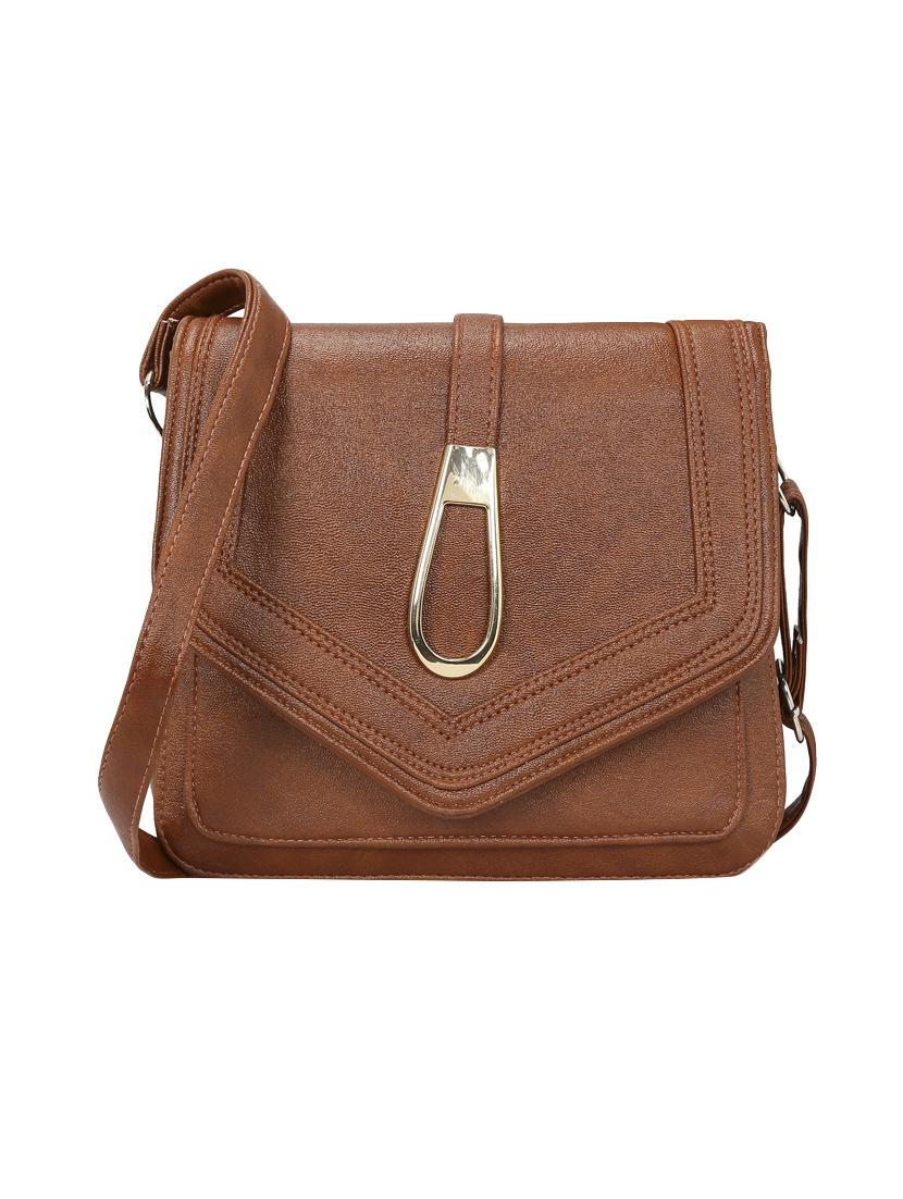 brown leatherette  regular sling bag - 14905666 -  Zoom Image - 0