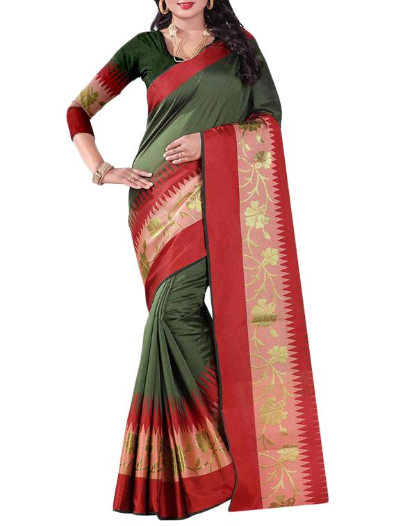 multi colored cotton saree with blouse - 14907932 -  Zoom Image - 0