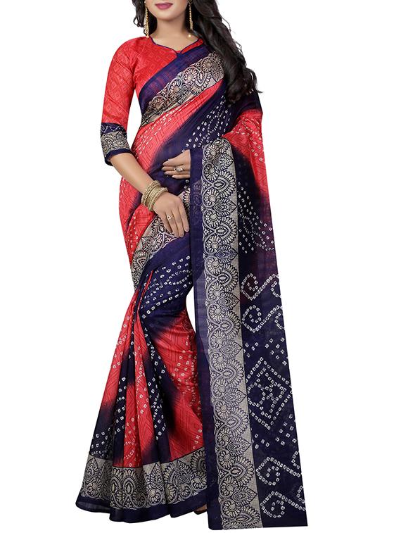 pink silk blend bhagalpuri saree with blouse - 14907950 - Zoom Image - 0