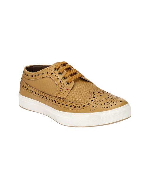 beige leatherette lace up sneaker - 14908064 -  Standard Image - 0
