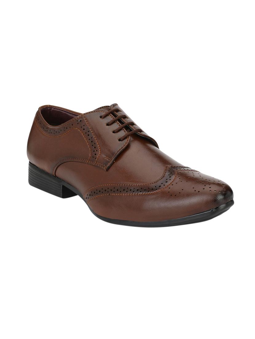 brown leatherette lace-up derby - 14908067 - Zoom Image - 0
