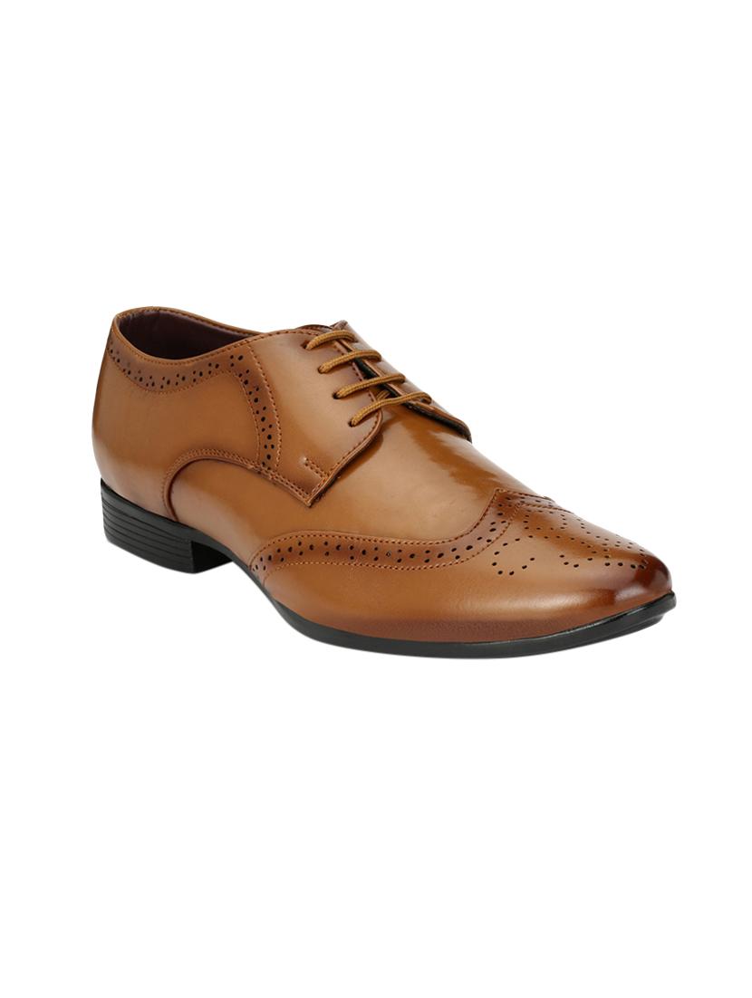 tan leatherette lace-up derby - 14908068 - Zoom Image - 0