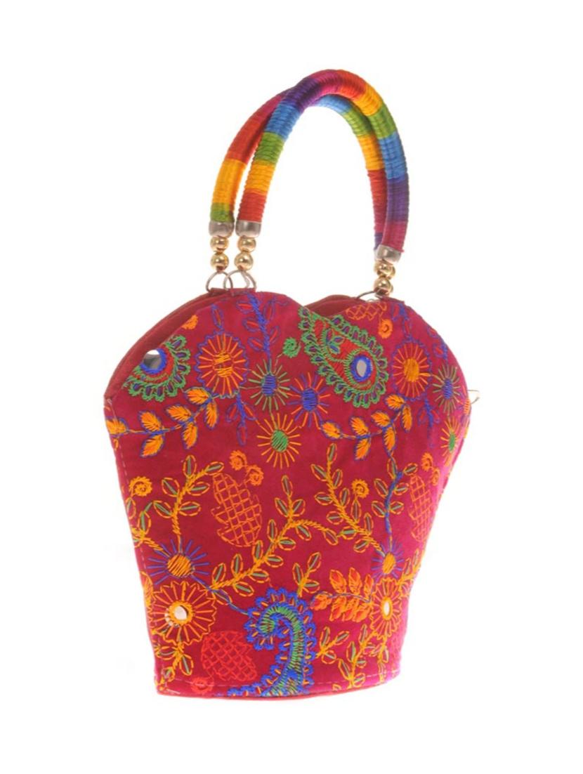 multi colored cotton polyester blend handbag - 14909772 - Standard Image - 3