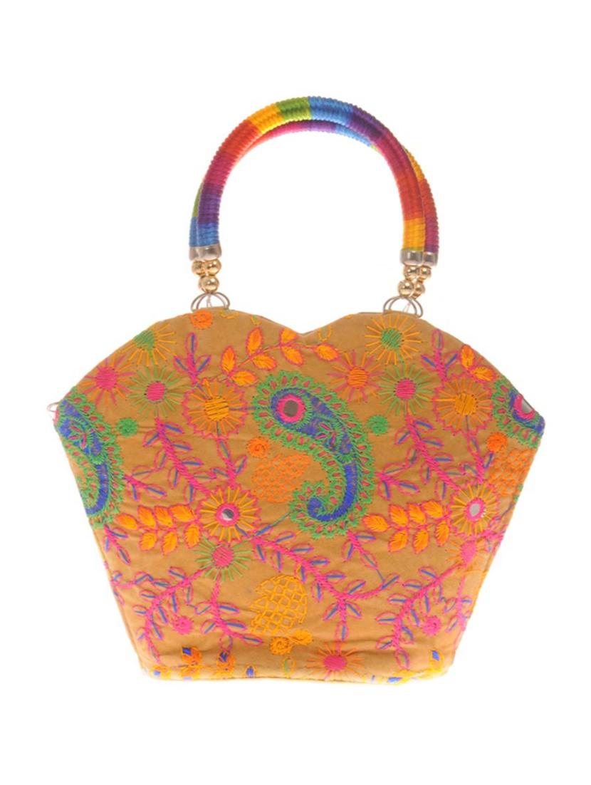multi colored cotton polyester blend handbag - 14909774 -  Zoom Image - 0