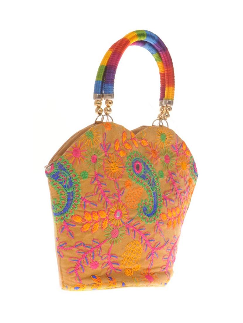 multi colored cotton polyester blend handbag - 14909774 - Standard Image - 3