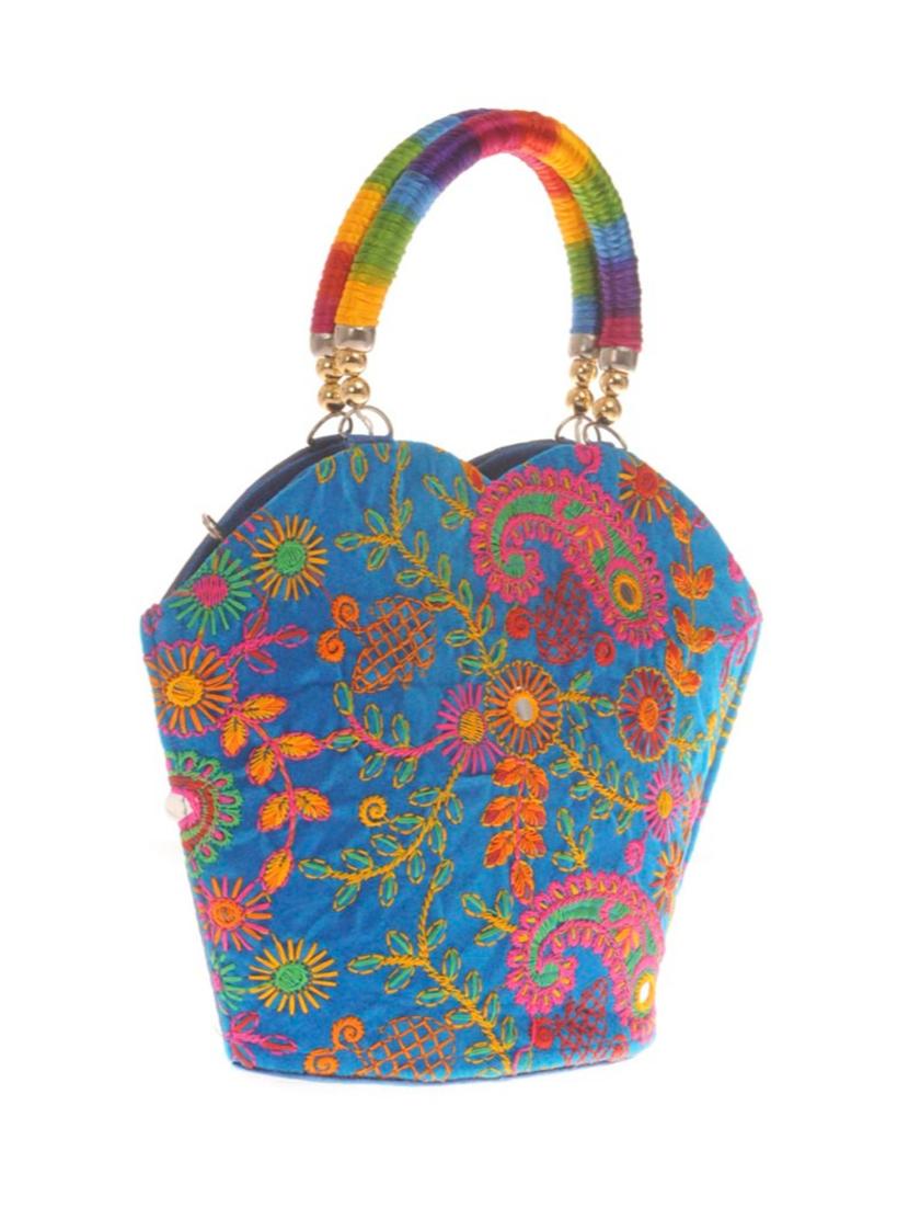 multi colored cotton polyester blend handbag - 14909775 - Standard Image - 3