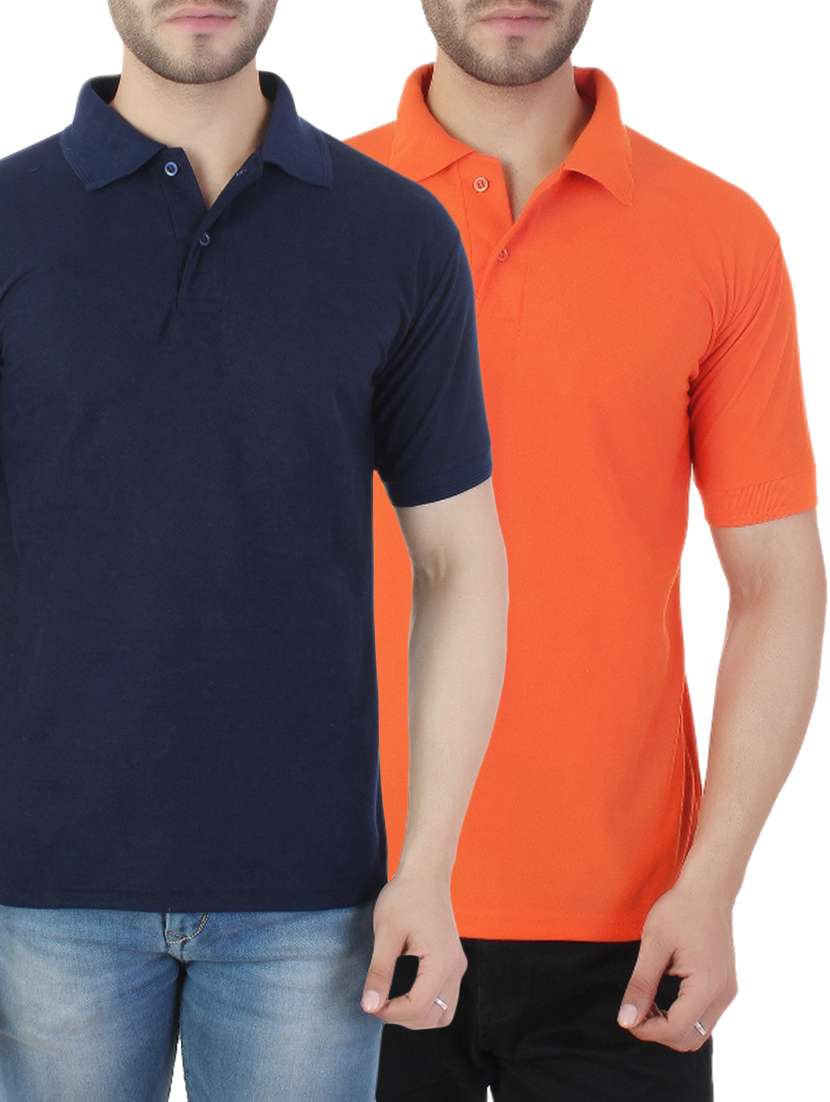 multi colored cotton blend combos t-shirt (set of 2)