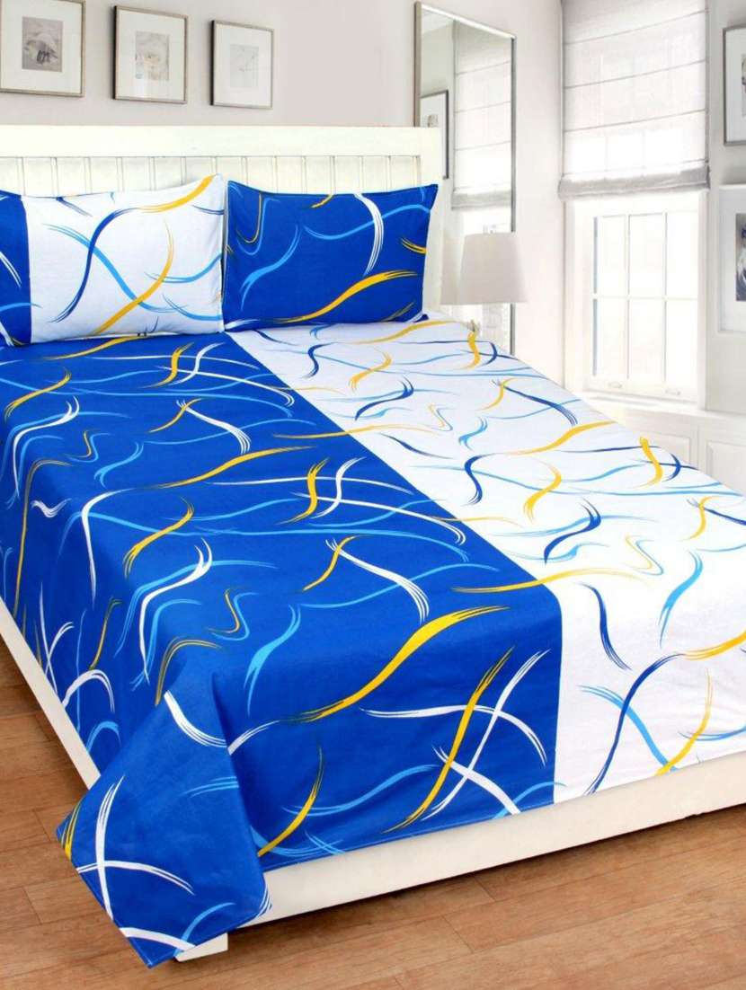 cotton double bedsheet with 2 pillow covers