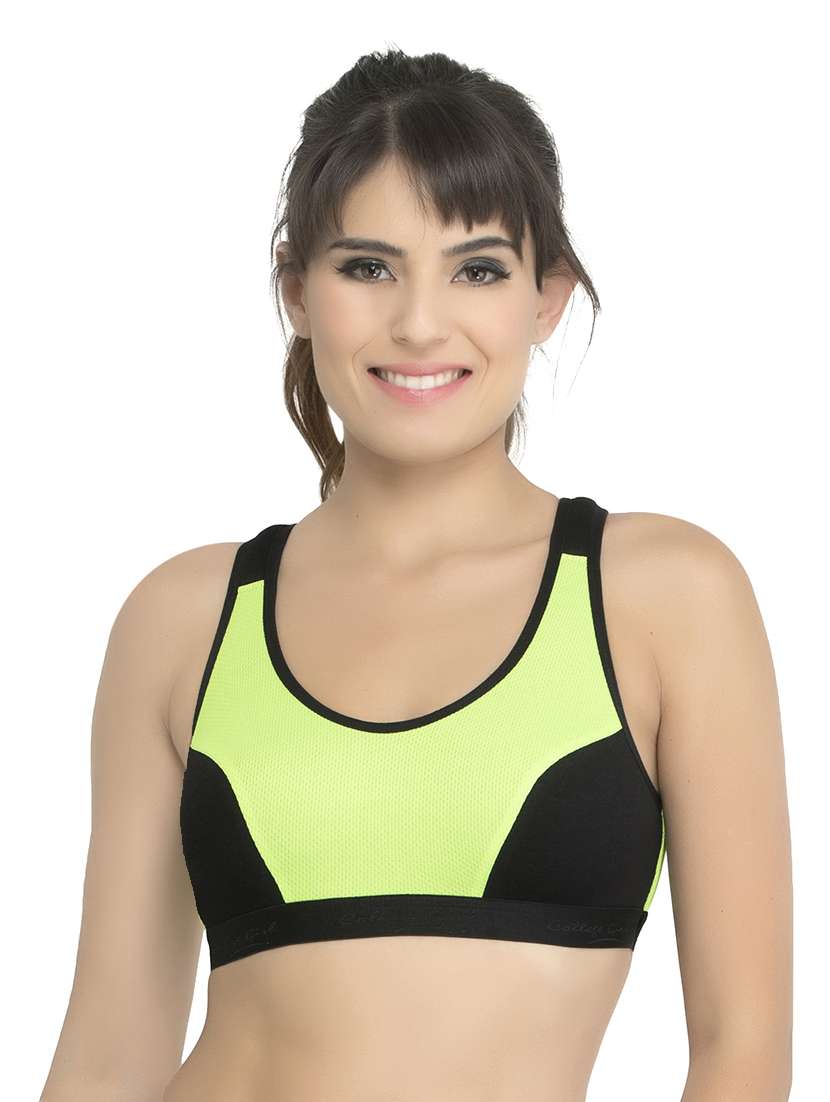 green hosery sports bra - 14915285 - Zoom Image - 0