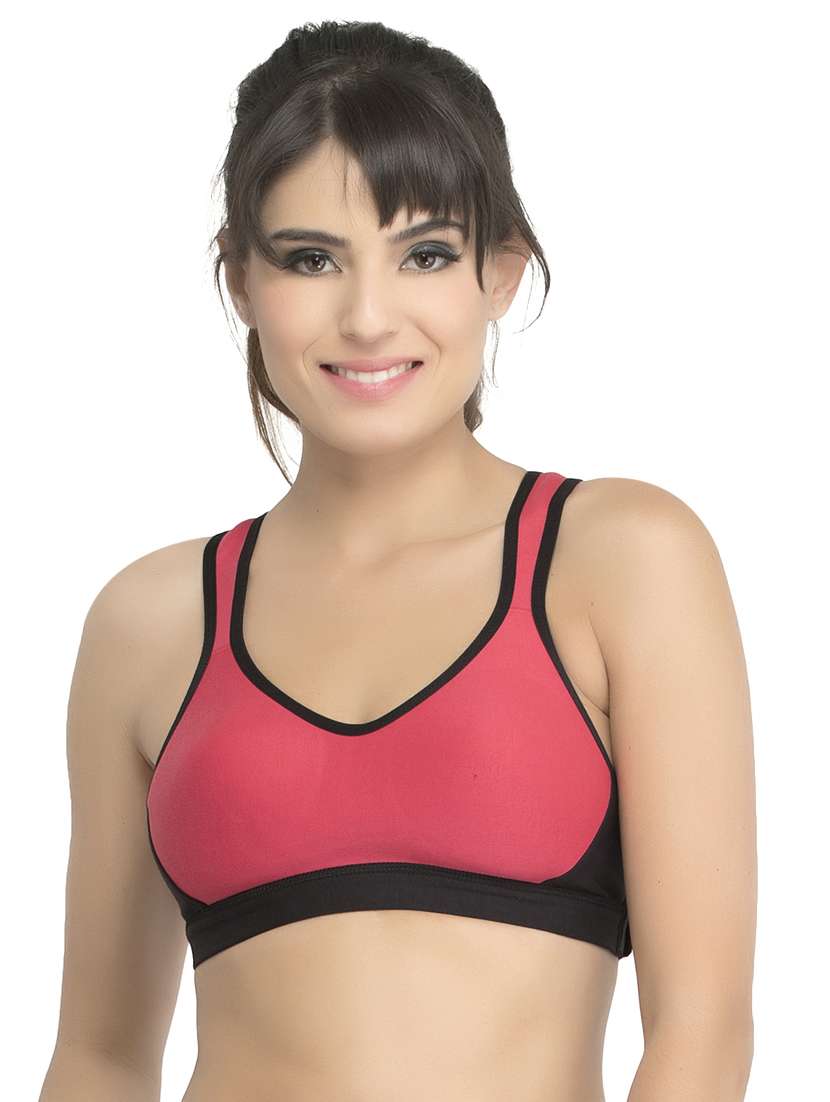 pink hosery sports bra - 14915291 -  Zoom Image - 0
