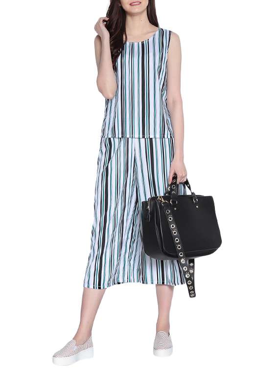 blue striped western wear set