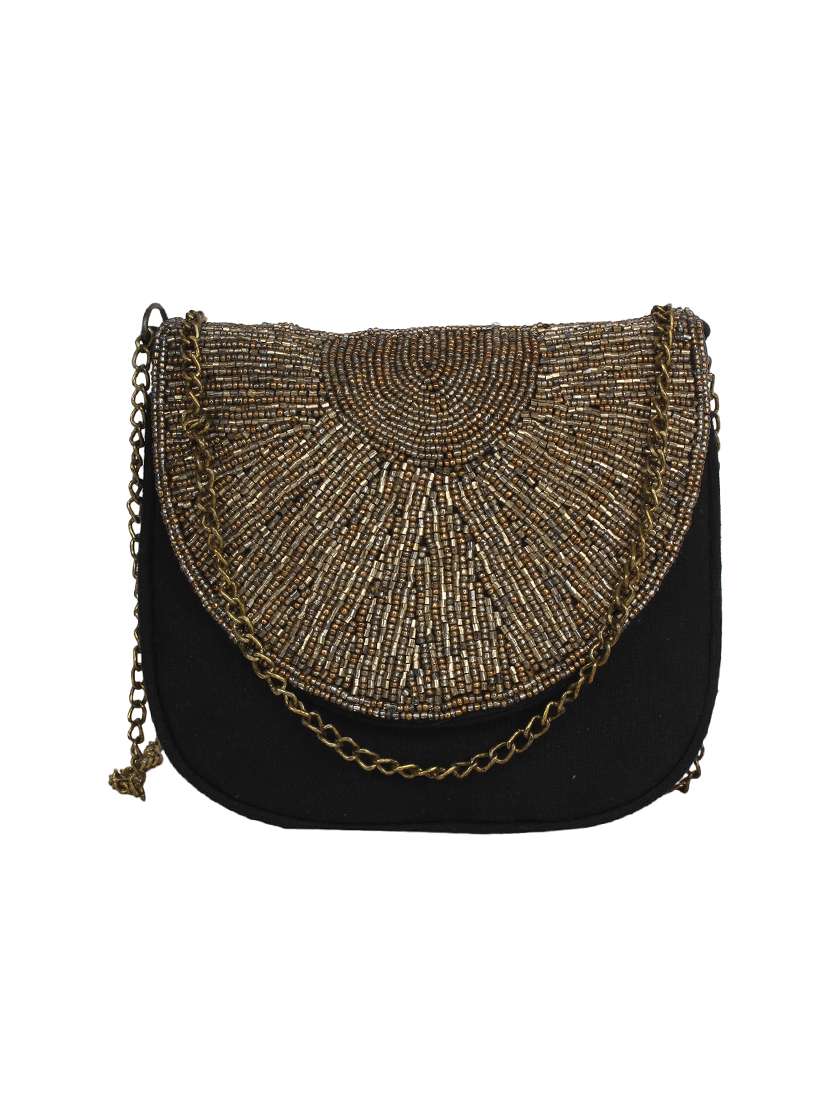 Buy online Gold Cotton Regular Sling Bag from bags for Women by Diwaah