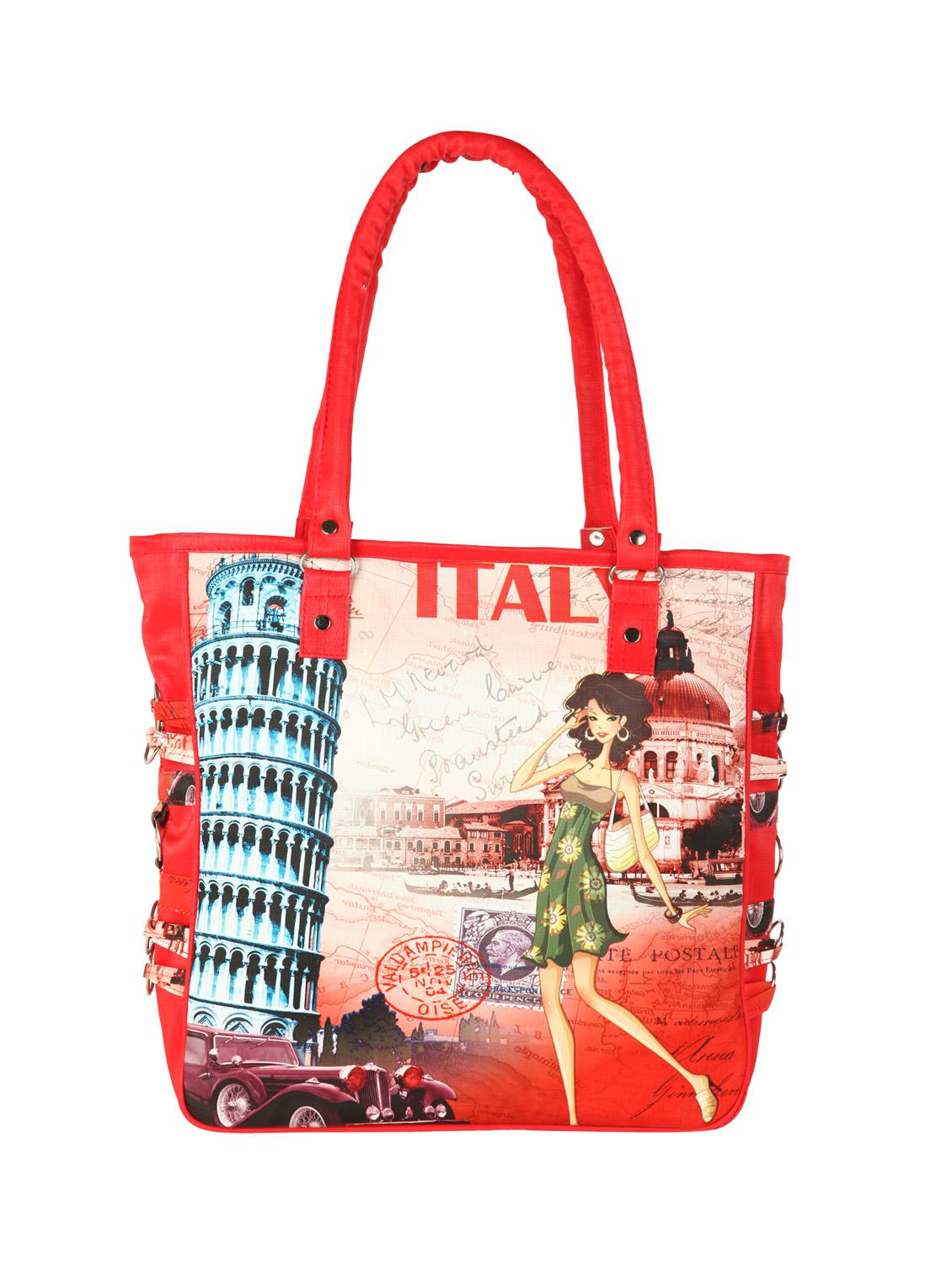 red leatherette regular handbag - 14919872 -  Zoom Image - 0