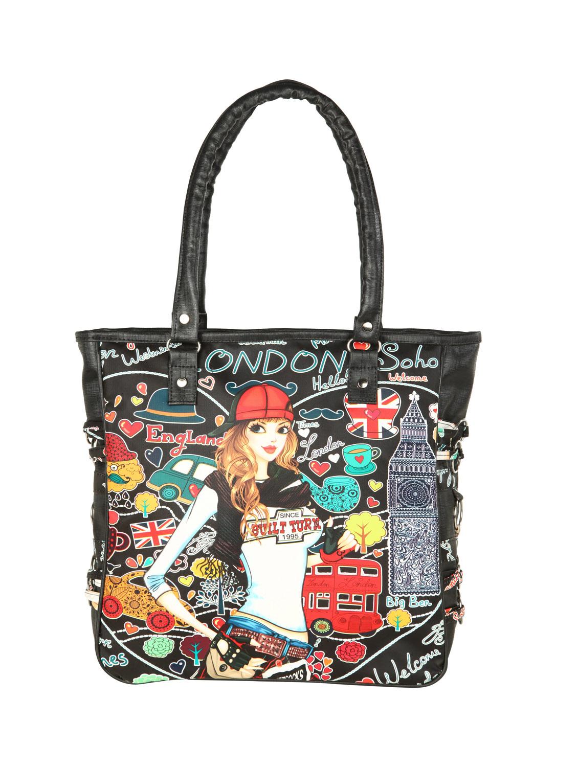 black leatherette (pu) regular handbag - 14919873 - Zoom Image - 0