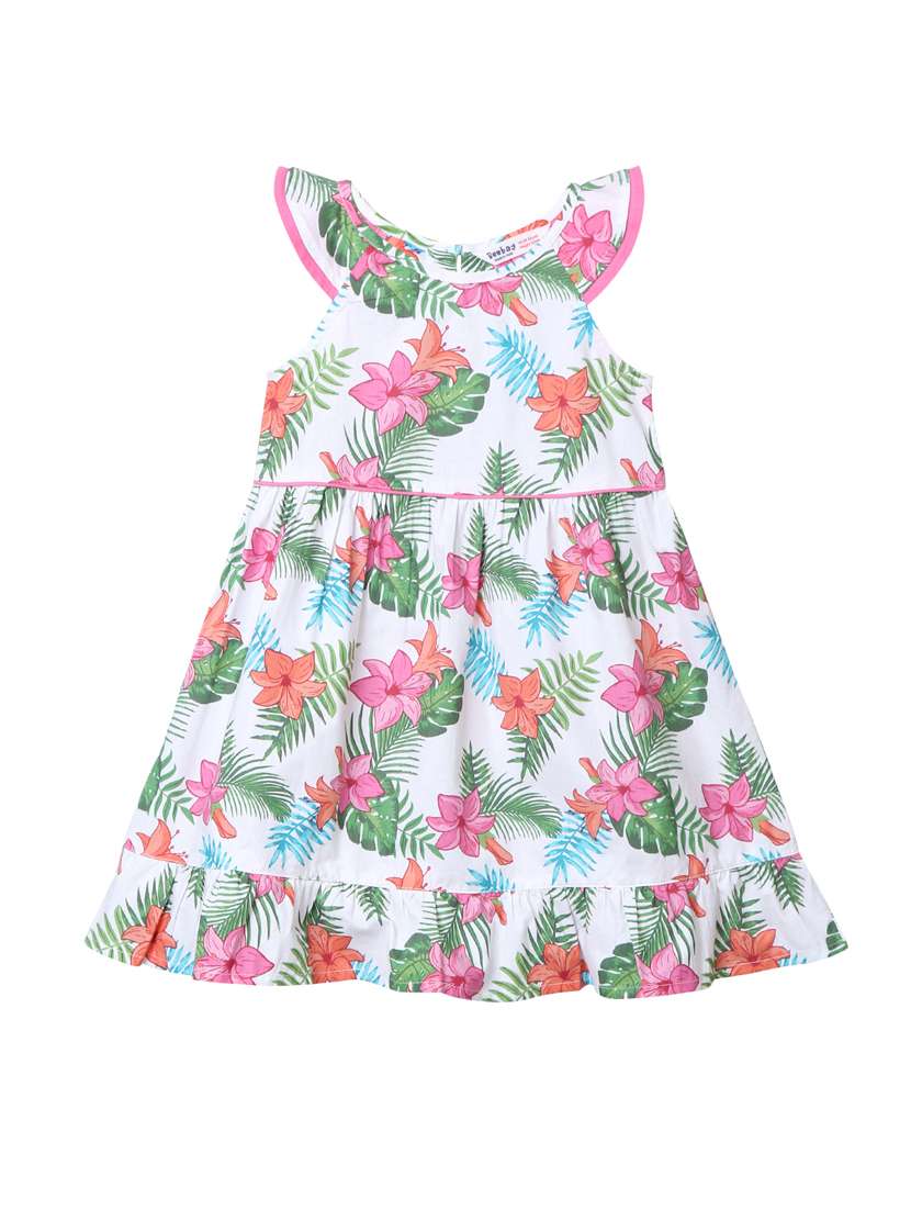 key hole back tropical frock