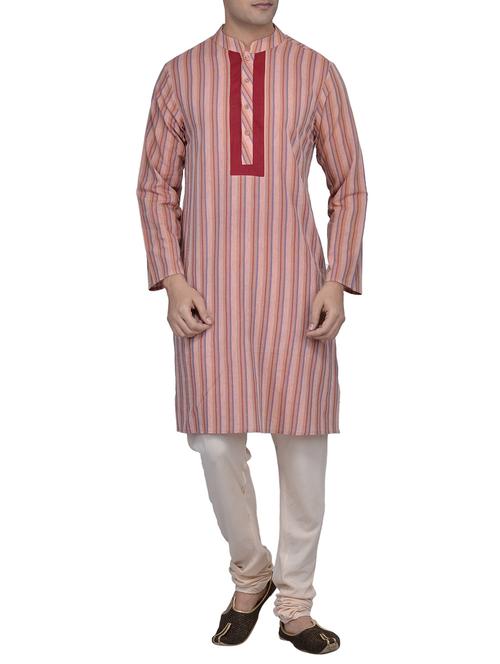 red cotton long kurta - 14922341 -  Standard Image - 0