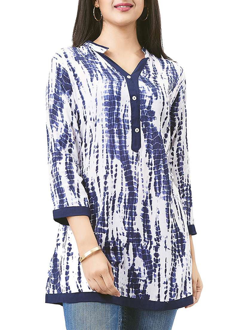 blue viscose aline kurti