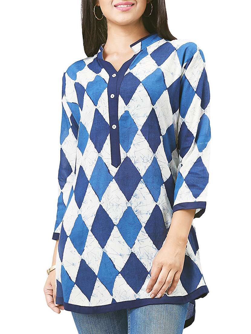 blue viscose aline kurti