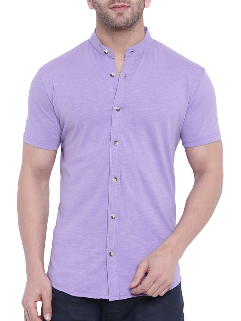 purple cotton casual shirt