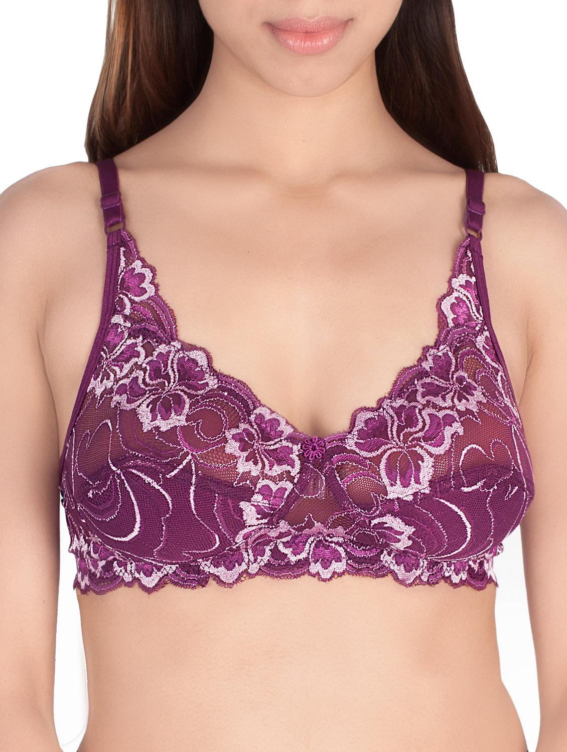 solid purple lace bra - 14928996 -  Zoom Image - 0