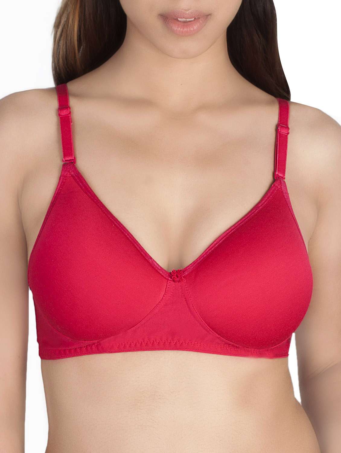 solid red cotton bra - 14928997 - Zoom Image - 0