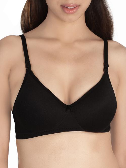 solid black cotton bra - 14928999 -  Standard Image - 0