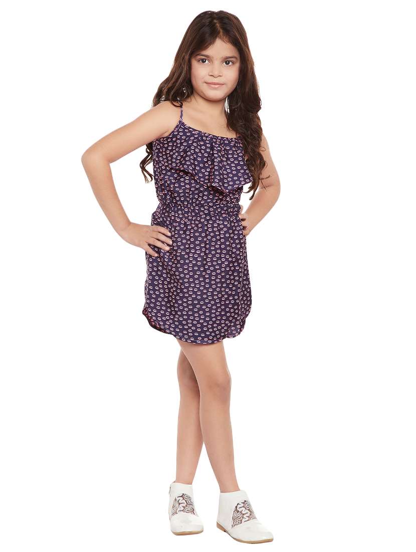 purple polyester frock - 14929367 -  Standard Image - 3