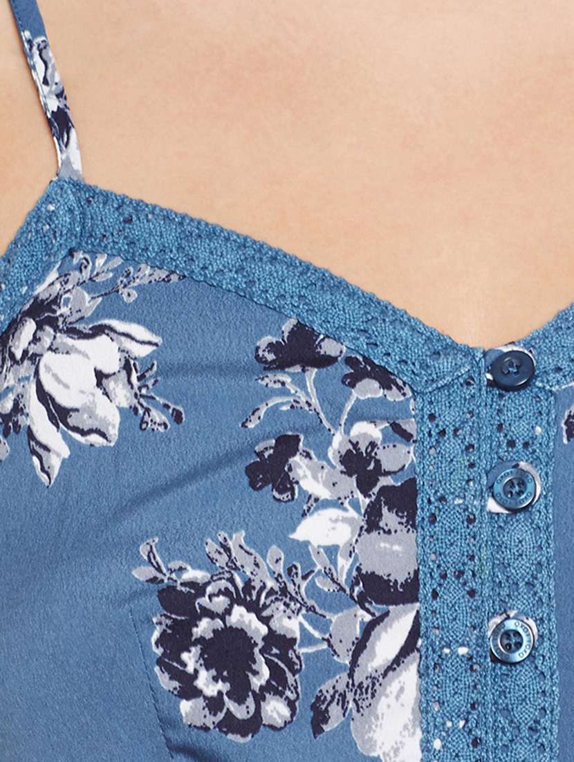 blue printed 3/4 jumpsuit - 14929423 -  Standard Image - 3